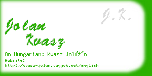 jolan kvasz business card